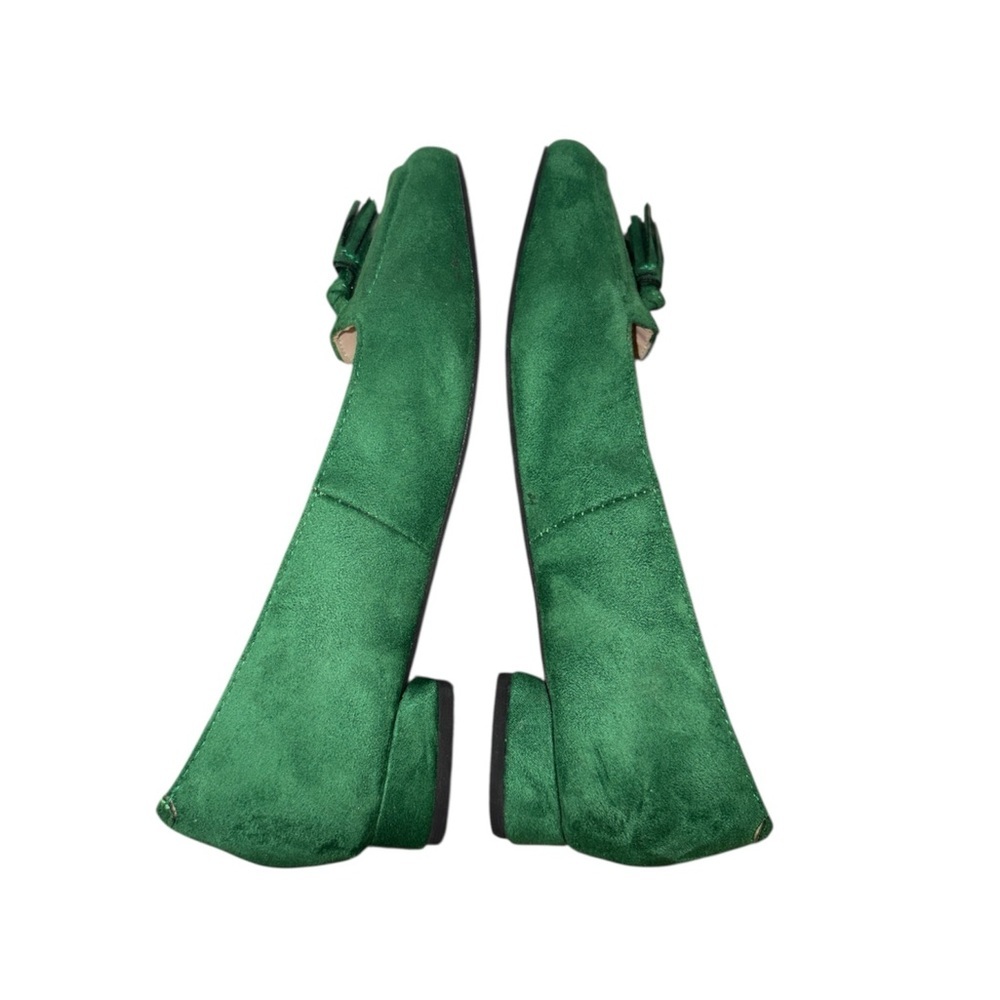 YDN Green Tassel Fringed Square Toe Loafer Pumps Low Block Heel Women’s Size 6 - Picture 6 of 9